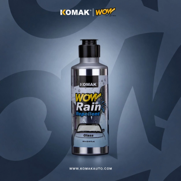 น้ำยาเคลือบกระจก KOMAK WOW ช่วยสร้างชั้นฟิลม์ เม็ดฝนหลุดง่าย